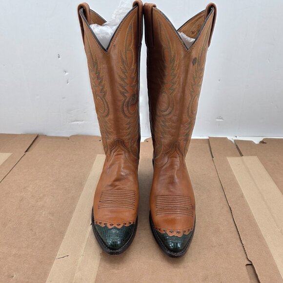 Dan Post Womens Western Exotic Lizard Reptile Caped Tipped Cowboy Boots 7.5 - Picture 2 of 13